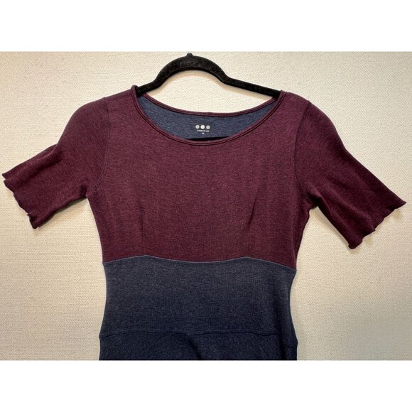 Three Dots Women's Knit Sweater Dress Short Sleeve Stretch Size XS Navy - Picture 4 of 10